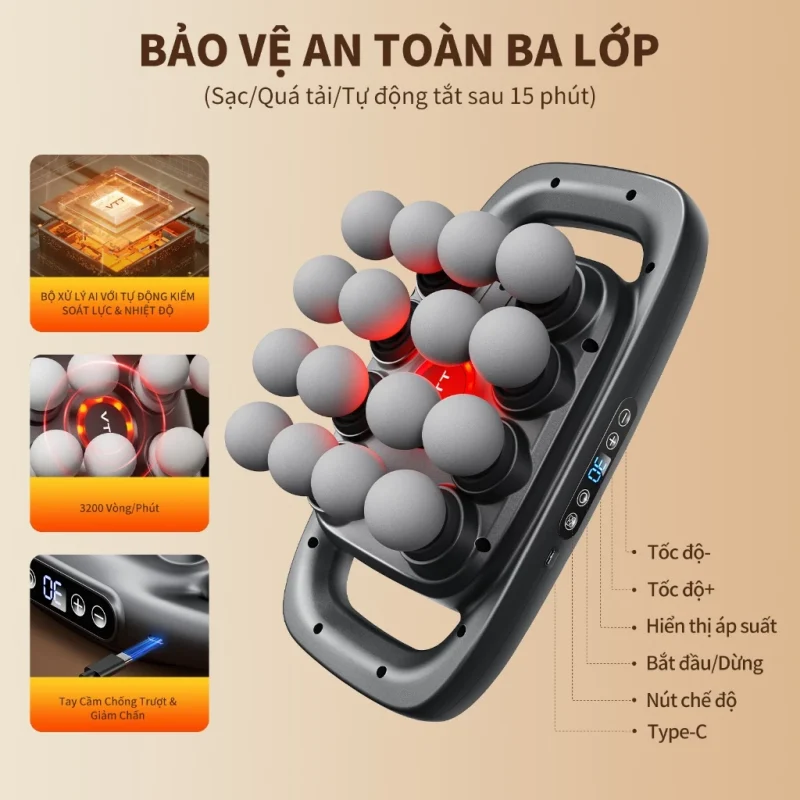 Máy massage vtt 16 đầu giảm đau cơ sâu (5)